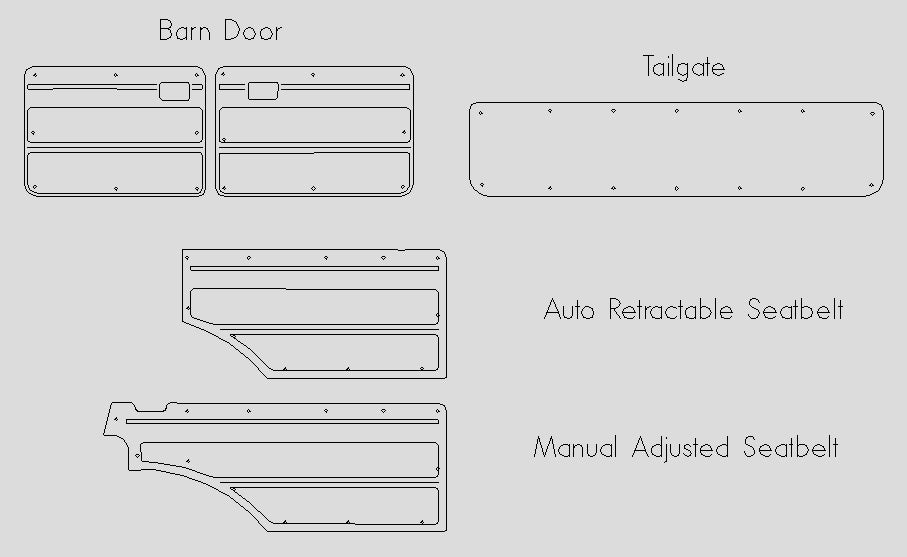 Cargo Panels Fits Toyota Landcruiser 60 Series FJ60 FJ62 Quality Masonite x3