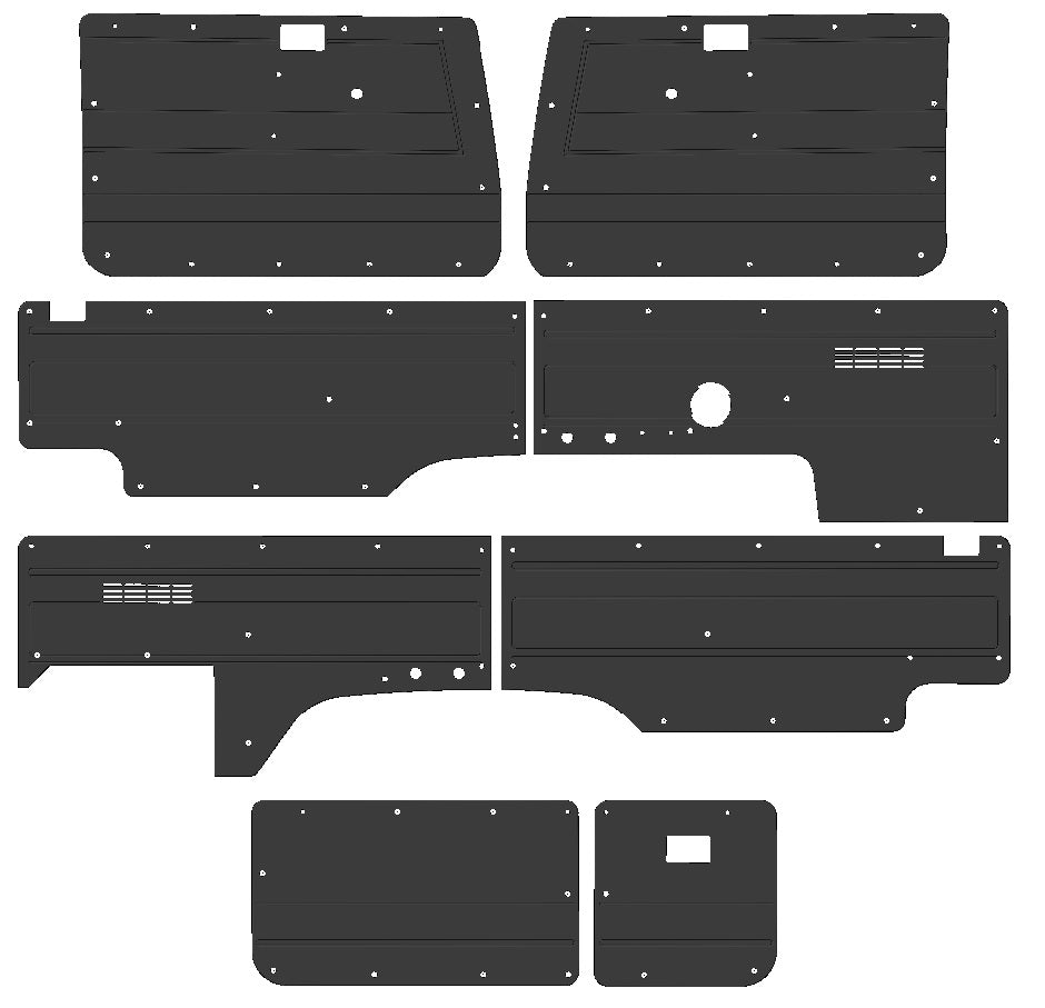 ABS Waterproof Full Kit (x2 Front Doors, x4 Side Cargos & Barn Doors) Fits Toyota Landcruiser 70 Series Troop Carrier x8