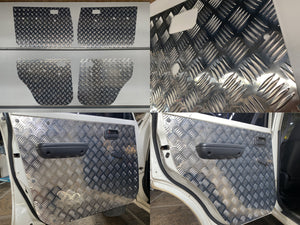 Aluminium Checker Plate Door Cards Fits Toyota Landcruiser 80 Series Manual Window x4