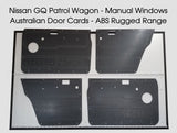 ABS Waterproof Door Cards Fits Nissan GQ Y60 Patrol Manual Window x4