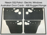 ABS Waterproof Door Cards Fits Nissan GQ Y60 Patrol Electric Window x4