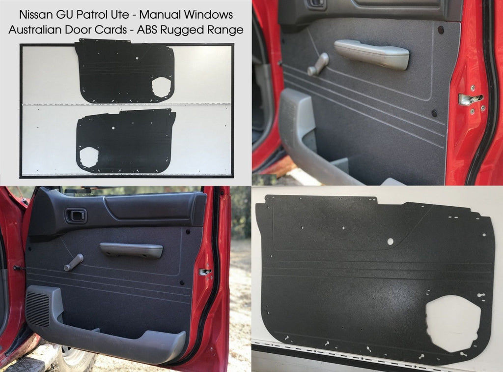 ABS Waterproof Door Cards Fits Nissan GU Patrol Y61 Ute Manual Window x2