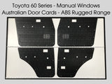 ABS Waterproof Full Kit (Tailgate, Cargo & Door Cards) Fits Toyota Landcruiser FJ60 FJ62 Series Manual/Electric Windows x7