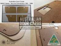 Door Cards Fits BMW 5 Series Second Generation 1981-1988 E28 Sedan Quality Masonite x4