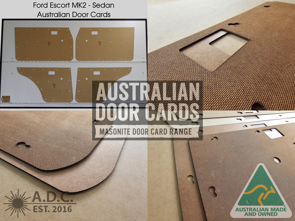 Door Cards Fits Ford Escort MK2 Sedan Modified From Original Quality Masonite x4