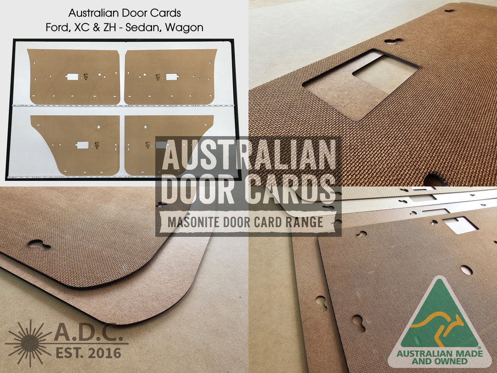 Door Cards Fits Ford XC Sedan Wagon Manual Window Quality Masonite x4