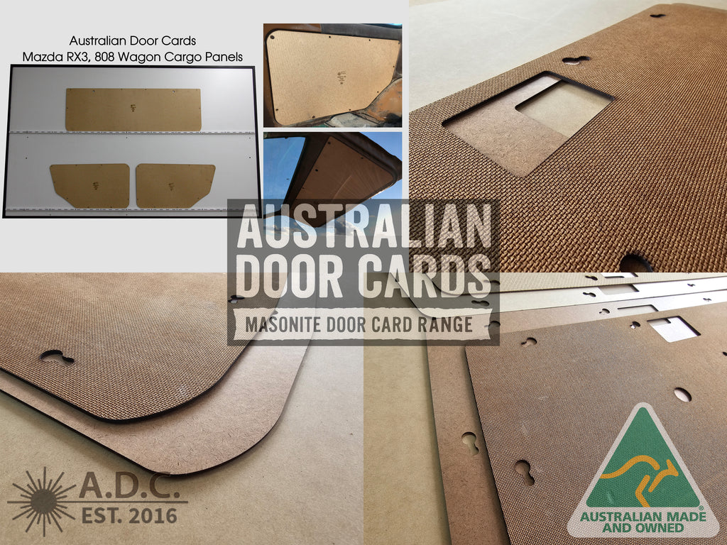 Tailgate & Side Cargo Panels Fits Mazda RX3 808 Wagon Quality Masonite x3