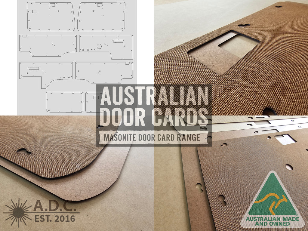 Full Kit (x2 Front Doors, x4 Side Cargos & Barn Doors) Fits Toyota Landcruiser 70 Series Troop Carrier (Troopy) Quality Masonite x8