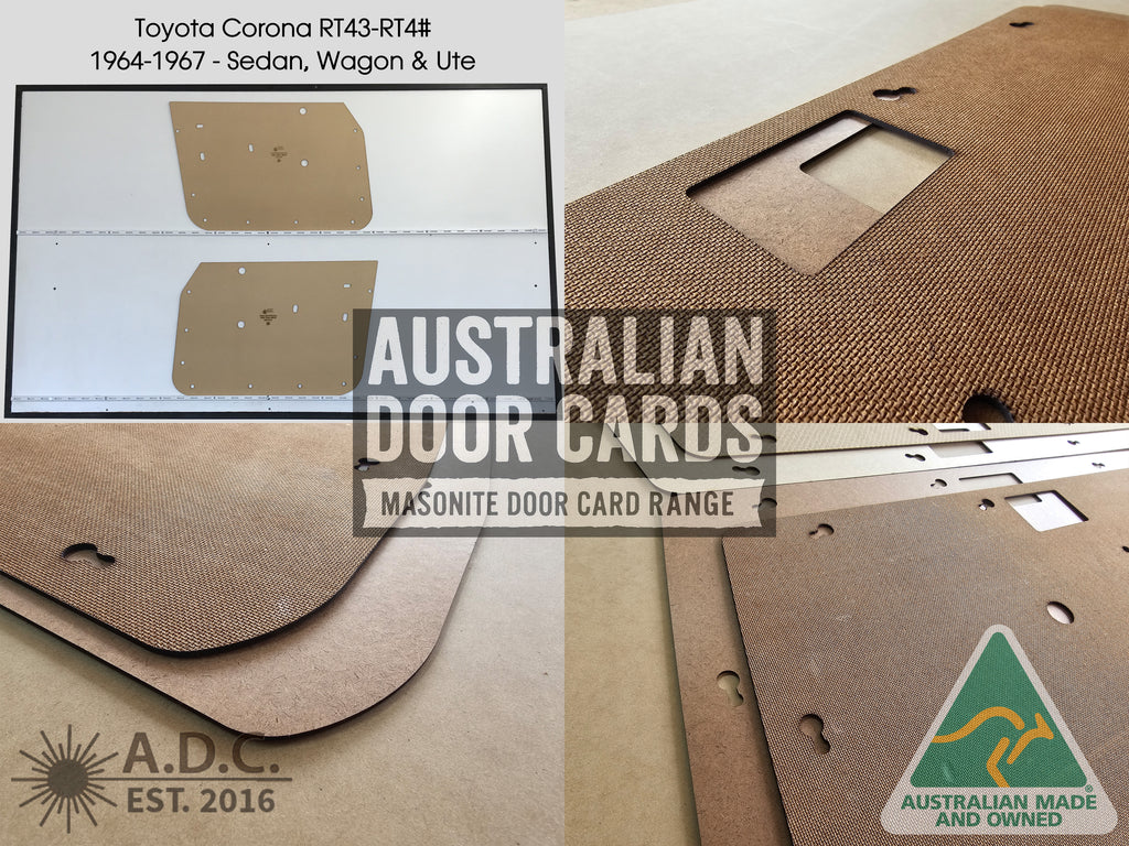 Door Cards Fits Toyota Corona RT43-4# 1968 Sedan Wagon Ute Quality Masonite x2