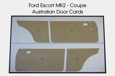 Ford Escort MK2 Door Cards Flat, Modified Original - 2 Door Coupe Trim Panels