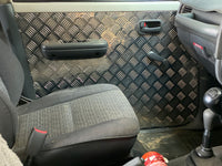 Aluminium Checker Plate Front Door Cards Fits Toyota Landcruiser 80 Series Manual Window - Front ONLY x2