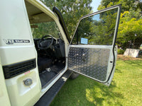 Aluminium Checker Plate Door Cards Fits- ALL Toyota Landcruiser 70 Series 1984 to 2024 - Manual Windows x2