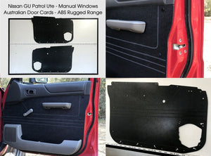 ABS Waterproof Door Cards Fits Nissan GU Patrol Y61 Ute Manual Window x2