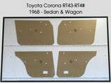 Door Cards Fits Toyota Corona RT43-4# 1968 Sedan Wagon Quality Masonite x4