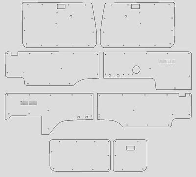 Aluminium Checker Plate Full Kit (Front Doors, Cargo & Barn Door Cards) Fits Toyota Landcruiser 70 Series Troop Carrier x8