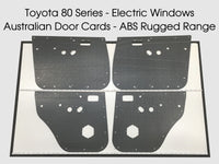 ABS Waterproof Door Cards Fits Toyota Landcruiser 80 Series Electric Window x4