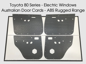ABS Waterproof Door Cards Fits Toyota Landcruiser 80 Series Electric Window x4